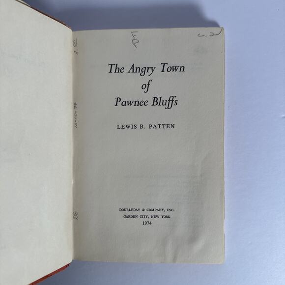 Lewis B PATTEN / The Angry Town of Pawnee Bluffs 1st Edition 1974 HC DJ - Picture 8 of 10